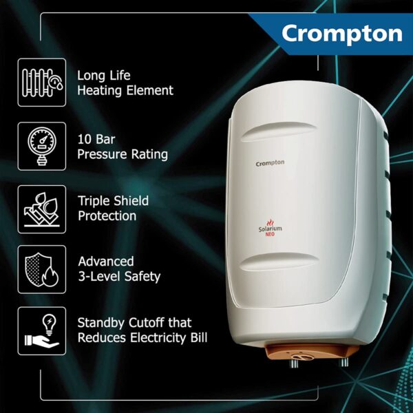 Crompton Solarium Neo 25-L 5 Star Rated Storage Water Heater with Advanced 3 Level Safety (Ivory), Standard - Image 4