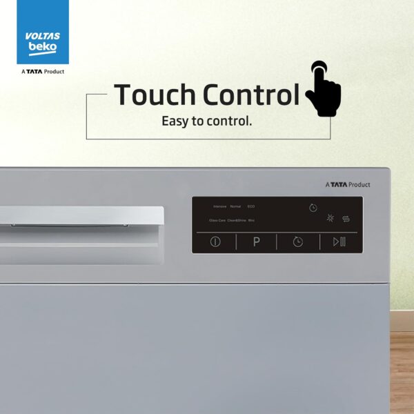 Voltas beko 8 Place Settings Table Top Dishwasher (2020/2021, DT8S, Silver, Inbuilt Heater) - Image 4