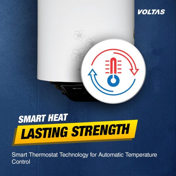Voltas AquaM 15 L 5 Star Vertical Mounting 2000W Water Heater (Copper, 2023 Model, Aqua M 155VMBWT, White) - Image 4