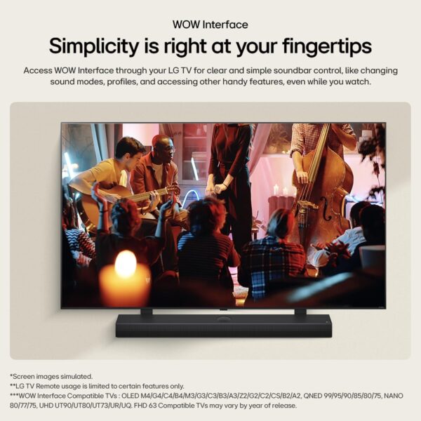 LG S90TY - Smart Sound Bar, 570W, 5.1.3 Channels, Dolby Atmos and DTS Surround Soundbar, Wide Connectivity, Bluetooth, USB, Optical Input, Black - Image 5