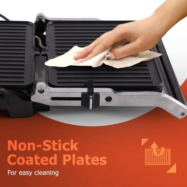 Crompton MaxCrisp 4 Slice Sandwich Maker 2000W with Timer and 180 Degrees Barbecue Grill - Image 5