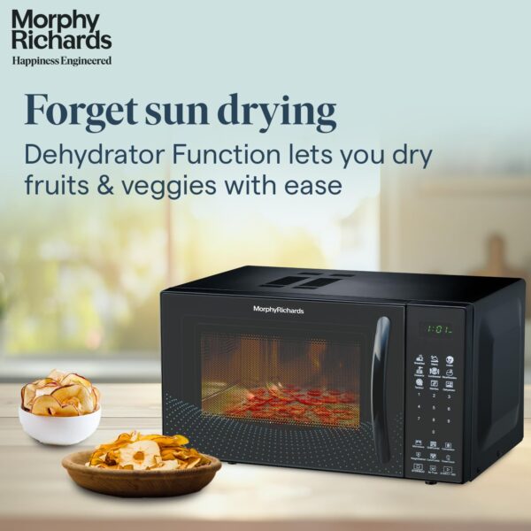 Morphy Richards Air 23Cgad Convection Microwave Oven for Kitchen, with in-Built Air Fryer & Dehydrator|23 Litre with 220 Autocook Menu,Black - Image 5