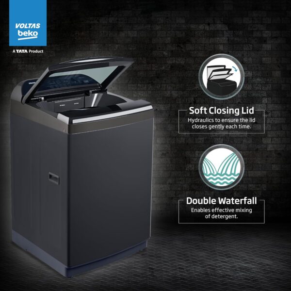 Voltas Beko, A Tata Product 10 Kg 5 Star Fully-Automatic Top Loading Washing Machine (WTL1006UEAH/OBS3060, Dark Grey, Inbuilt Heater) - Image 5