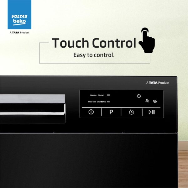 Voltas beko 8 Place Settings Table Top Dishwasher (2020/2021,DT8B, Black, Inbuilt Heater) - Image 5