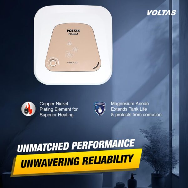 Voltas Magna 15 L 5 Star Vertical Mounting 2000W Water Heater (Copper, 2023 Model, Magna 155SPBWT, White) - Image 5