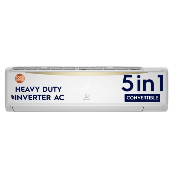 Electrolux 1.5 Ton 5 Star Convertible Inverter Split Air Conditioner (AC), Copper, PM2.5 Filter & Plasma, 360° Cooling, I-Feel Tech, Anti-Corrosion & R32, White & Gold, UltimateHome 500, ESV185C3NAI