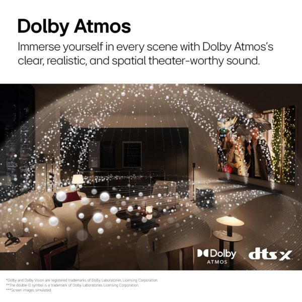 LG SQ75TR, 600W, 5.1.1Ch Home Theater Soundbar with Dolby Atmos, Center Up-Firing Speaker, AI Sound Pro, Wow Synergy, Wireless Subwoofer, Rear Speaker Inbuilt Receiver, QNED Matching Bracket Inside - Image 6