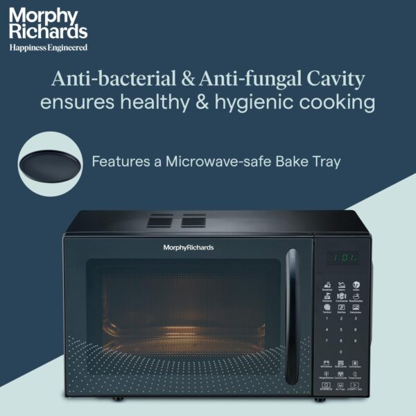 Morphy Richards Air 23Cgad Convection Microwave Oven for Kitchen, with in-Built Air Fryer & Dehydrator|23 Litre with 220 Autocook Menu,Black - Image 6