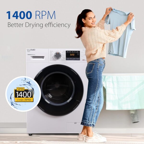 Havells-Lloyd 7 kg Fully Automatic Front load washing machine (LWMF70WX3 White, 90° Self Clean) - Image 6
