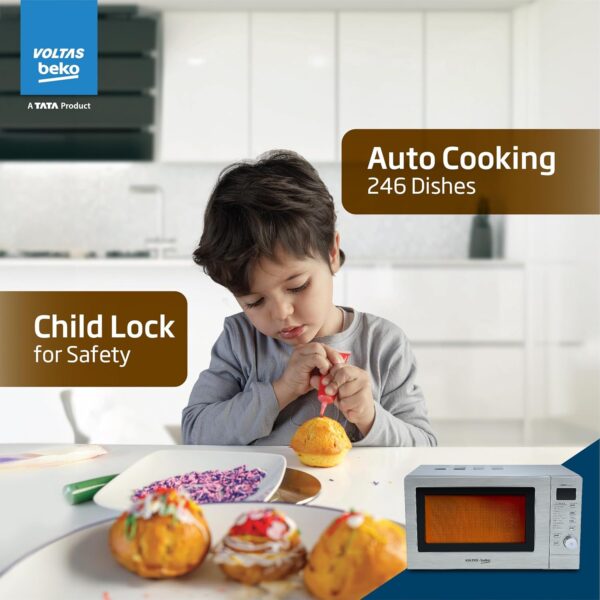Voltas Beko 20 L Convection Microwave Oven, 10 power levels (MC20SD, Silver) - Image 6