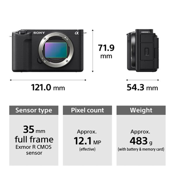 Sony Alpha ZV-E1 Full-Frame Interchangeable-Lens Mirrorless vlog Camera (Body Only)| Made for Creators | 12.1 MP | Artificial Intelligence Based Autofocus | 4K 120p Recording – Black - Image 3