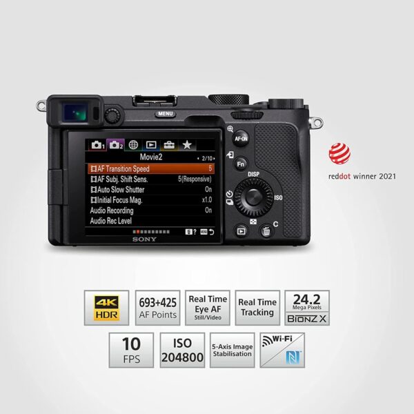 Sony Alpha ILCE-7C Compact Full Frame Camera | 4K with Flip Screen, Light Weight | Real time Tracking |Content Creation - Silver - Image 2