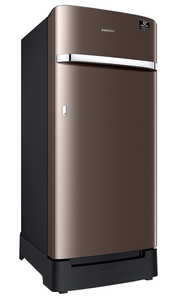 Samsung 189L 5 Star Inverter Direct-Cool Single Door Refrigerator Appliance (RR21C2H25DX/HL,Luxe Brown) Base Stand Drawer - Image 4