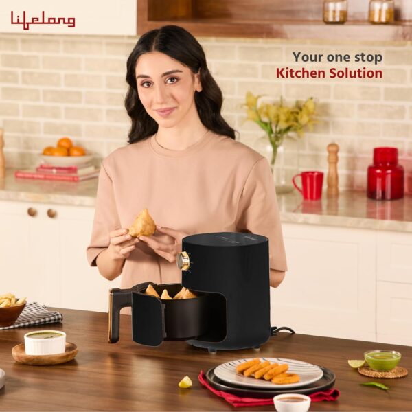 Lifelong 2.5L Air Fryer For Home-800W Small Airfryer Machine To Fry,Bake&Roast With Timer Control-Oil Free Fryer Machine-Electric Air-Fryer With 360° Hot Air Circulation Technology (Llhf26),Black - Image 7