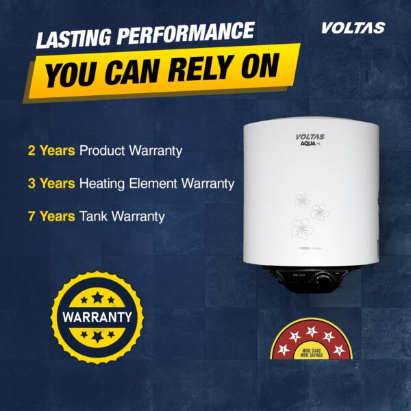 Voltas AquaM 15 L 5 Star Vertical Mounting 2000W Water Heater (Copper, 2023 Model, Aqua M 155VMBWT, White) - Image 7