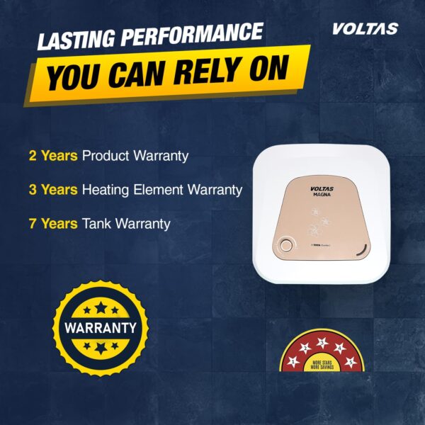 Voltas Magna 15 L 5 Star Vertical Mounting 2000W Water Heater (Copper, 2023 Model, Magna 155SPBWT, White) - Image 7