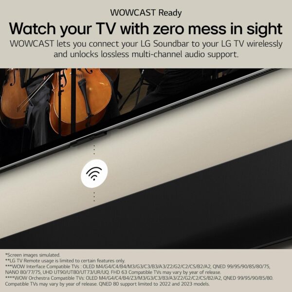 LG SG10TY 420W 3.1 Channel Dolby Atmos, Wow Synergy, AI Room Calibration Pro, Triple Level Spatial Sound & Smart Up-Mixer Soundbar with HDMI, Wi-Fi, USB & Bluetooth Connectivity (Black) - Image 7