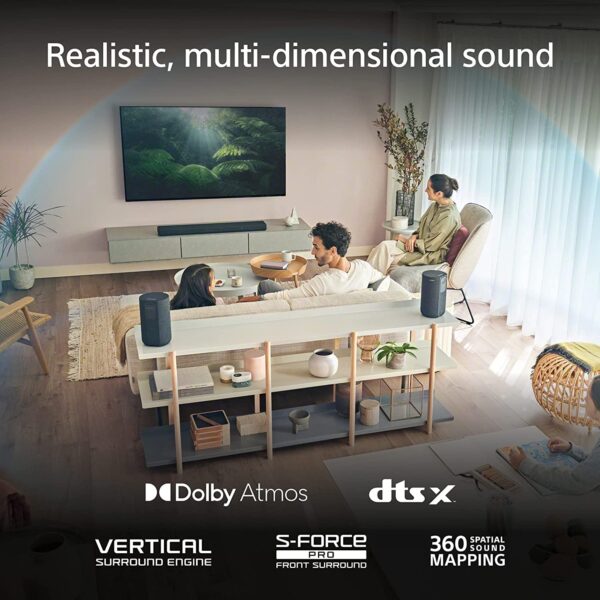 Sony HT-A3000 A Series Premium Soundbar 3.1Ch 360 Spatial Sound Mapping Soundbar For Surround Sound Home Theatre System With Dolby Atmos(DTS:X,360RA,BT,HDMI eArc&Optical,Alexa,Spotify),Black - Image 18
