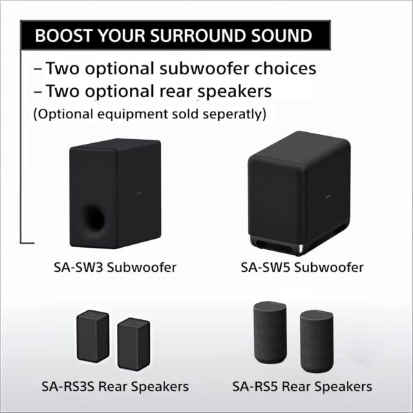Sony HT-A3000 A Series Premium Soundbar 3.1Ch 360 Spatial Sound Mapping Soundbar For Surround Sound Home Theatre System With Dolby Atmos(DTS:X,360RA,BT,HDMI eArc&Optical,Alexa,Spotify),Black - Image 19