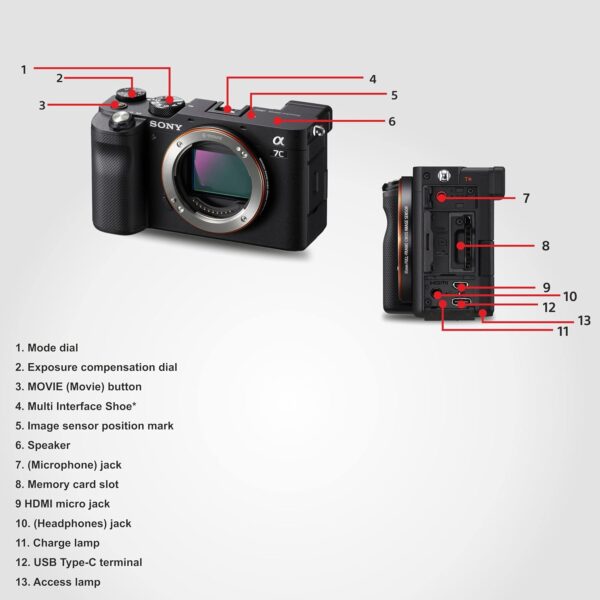 Sony Alpha ILCE-7C Compact Full Frame Camera | 4K with Flip Screen, Light Weight | Real time Tracking | Content Creation - Black - Image 12