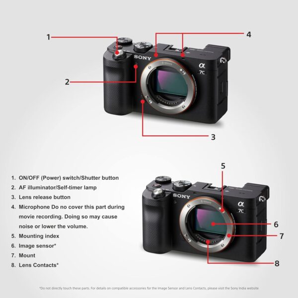 Sony Alpha ILCE-7C Compact Full Frame Camera | 4K with Flip Screen, Light Weight | Real time Tracking | Content Creation - Black - Image 6