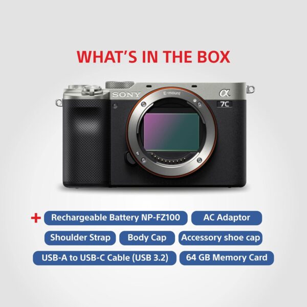 Sony Alpha ILCE-7C Compact Full Frame Camera | 4K with Flip Screen, Light Weight | Real time Tracking |Content Creation - Silver - Image 8