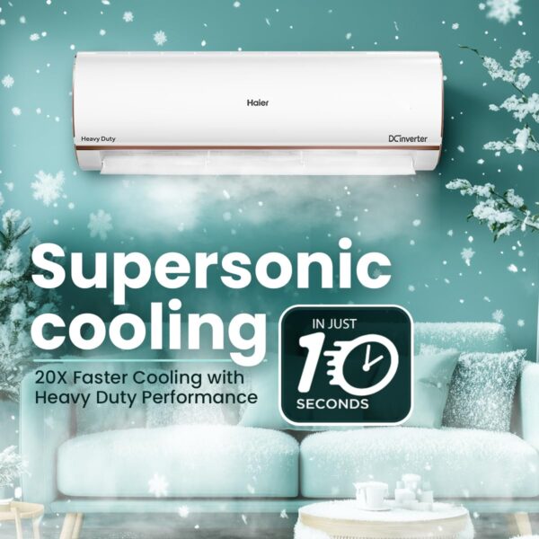 Haier 1.5 Ton 4 Star AI Climate Control Smart Split AC (5250 Watts, Copper, Wi-Fi, 4-Way Swing, Triple Inverter, 7 in 1, Frost Self Clean, HD Filter, Cools at 60°C - HSU18K-PYAIR4BN-INV, White) - Image 12