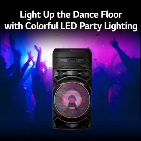 LG XBOOM RNC5 Party Speaker, Multi Color Lighting, Karaoke Feature, 1 Mic + 1 Guitar Input, Wireless Party Link, USB, Bluetooth Connection, XBOOM App - Image 6