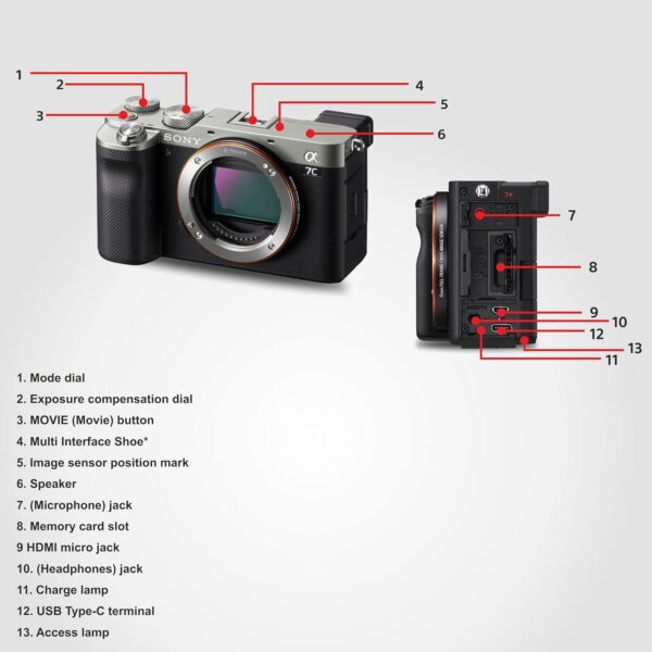 Sony Alpha ILCE-7C Compact Full Frame Camera | 4K with Flip Screen, Light Weight | Real time Tracking |Content Creation - Silver - Image 6