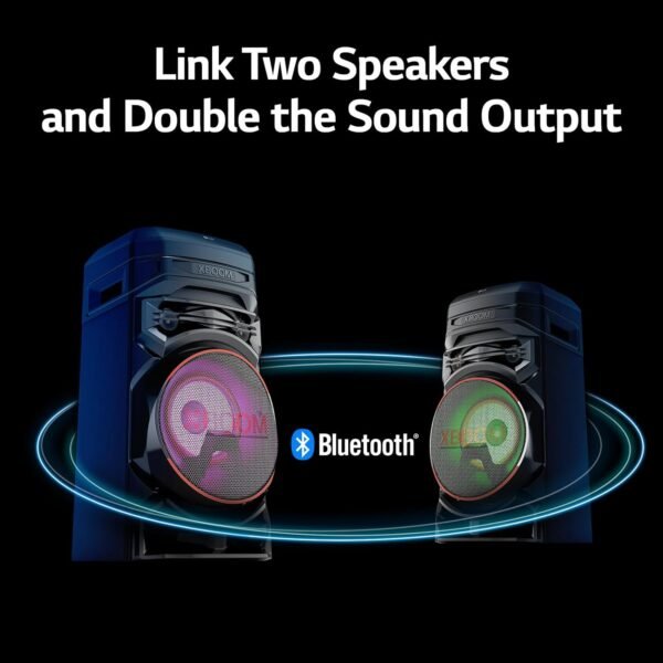LG XBOOM RNC5 Party Speaker, Multi Color Lighting, Karaoke Feature, 1 Mic + 1 Guitar Input, Wireless Party Link, USB, Bluetooth Connection, XBOOM App - Image 8
