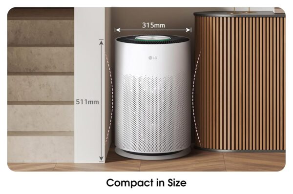 LG PuriCare 360˚ Air Purifier Hit, Multi-filtration System, Compact in Size, PM 1.0 Sensor & Indicator, Wi-Fi Enabled, H13 Filter (AS60GHWG0, White) - Image 5