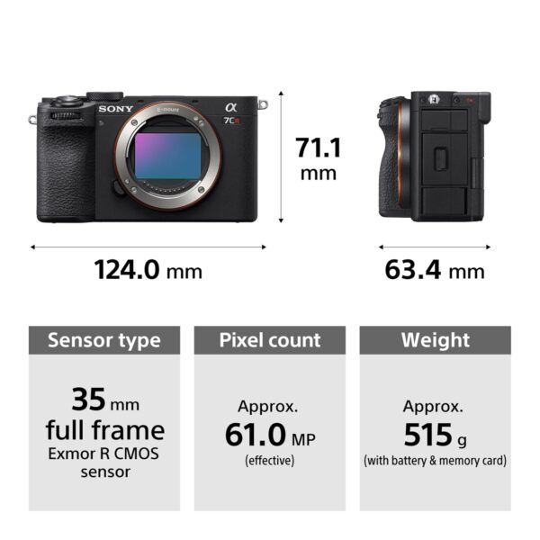 Sony Alpha ILCE-7CR Full-Frame Interchangeable-Lens Mirrorless Camera (Body Only) | Made for Creators | 61.0 MP | Artificial Intelligence Based Autofocus | 4K 60p Recording - Silver - Image 3