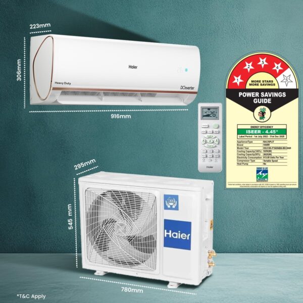 Haier 1.5 Ton 4 Star AI Climate Control Smart Split AC (5250 Watts, Copper, Wi-Fi, 4-Way Swing, Triple Inverter, 7 in 1, Frost Self Clean, HD Filter, Cools at 60°C - HSU18K-PYAIR4BN-INV, White) - Image 13