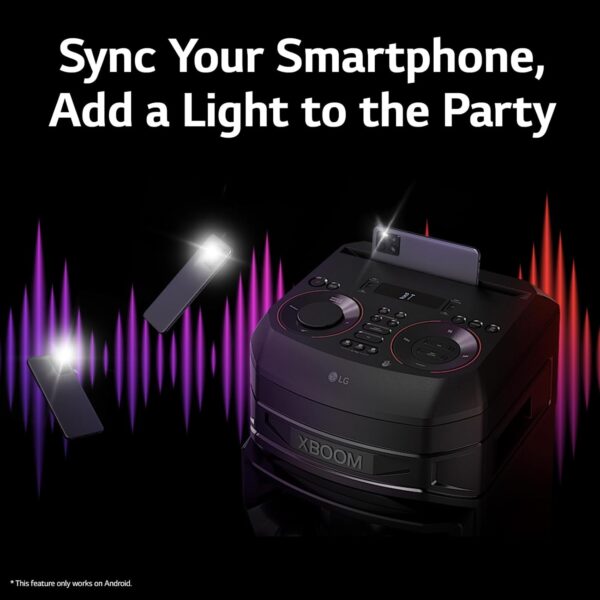 LG XBOOM RNC7 Party Speaker, Multi Color Lighting, Karaoke Feature, 1 Guitar Input, Wireless Party Link, USB, Bluetooth Connection, XBOOM App - Image 8