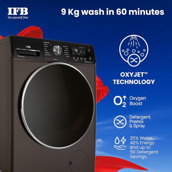 IFB 9 Kg 5 Star AI Eco Inverter Fully Automatic Front Load Washing Machines with Wifi (EXECUTIVE MXC 9014, Mocha, Oxyjet™ 9 Swirl Wash, 4 Years Comprehensive Warranty) - Image 7