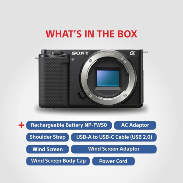 Sony Alpha ZV-E10 24.2 Mega Pixel Interchangeable-Lens Mirrorless vlog Camera, Made for Creators | APS-C Sensor |Advanced Autofocus | Clear Audio & 4K Movie Recording (Body Only) – Black - Image 14