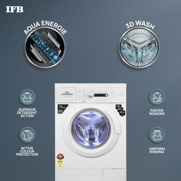 IFB 7 Kg 5 Star Front Load Washing Machine Aqua Conserve (DIVA AQUA VSS 7010, White, In-built Heater, 4 years Comprehensive Warranty) - Image 7