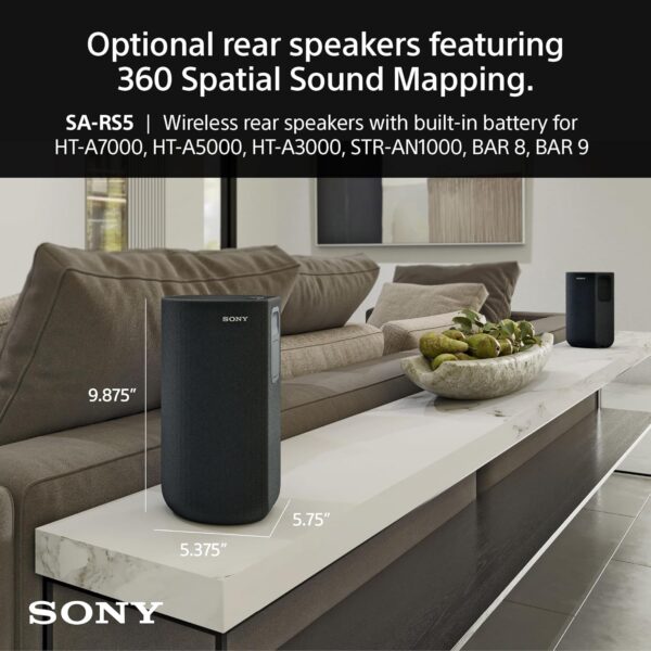 Sony SA-RS5 Wireless Rear Speakers with Built-in Battery for HT-A8000,HT-A9000 (Black) - Image 13