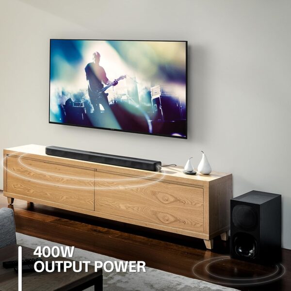 Sony HT-G700 3.1ch 4K Dolby Atmos/DTS:X Soundbar for TV with Wireless subwoofer, 3.1ch Home Theater System (400W, Surround Sound,Bluetooth Connectivity, HDMI & Optical Connectivity, 4k HDR) - Black - Image 10