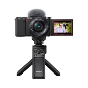 Sony Zv-E10L Vlogging Kit with 16-50Mm Power Zoom Lens, USB Wireless Microphone(Ecm-W2Bt), Lavalier Microphone(Ecm-Lv1), Bluetooth Grip(Gp-Vpt2Bt), Battery Charger (Bc-Trw), Rechargeable Battery(7)