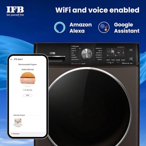 IFB 9 Kg 5 Star AI Eco Inverter Fully Automatic Front Load Washing Machines with Wifi (EXECUTIVE MXC 9014, Mocha, Oxyjet™ 9 Swirl Wash, 4 Years Comprehensive Warranty) - Image 3