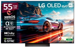 LG 139 cm (55 Inches) OLED C4 Series 4K Ultra HD (3840 x 2160) Smart webOS OLED TV OLED55C46LA