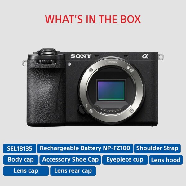 Sony Alpha ILCE-6700M APS-C Interchangeable-Lens Mirrorless Camera (Body + 18-135 mm Power Zoom Lens) | Made for Creators | 26.0 MP | Artificial Intelligence based Autofocus | 4K 60p Recording - Black - Image 8