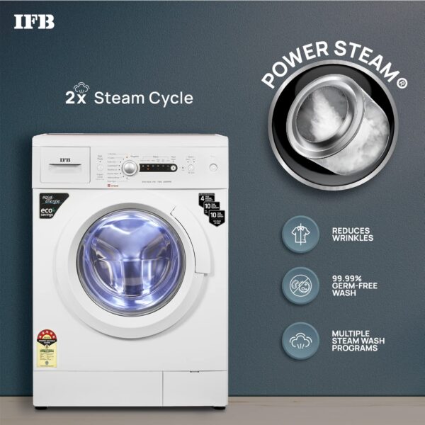IFB 7 Kg 5 Star Front Load Washing Machine Aqua Conserve (DIVA AQUA VSS 7010, White, In-built Heater, 4 years Comprehensive Warranty) - Image 5