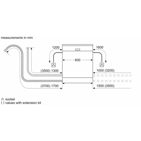 Bosch 14 Place Settings Dishwasher (SMS6IKW01I, Free-Standing, 60 cm, White, Home Connect, EcoSilence Drive, Intensive Kadhai Wash, Inverter Motor) - Image 9