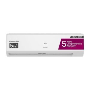 Godrej 1.5 Ton 5 Star, 5 Years Comprehensive Warranty, AI powered, 5-In-1 Convertible Cooling Inverter Split AC (Copper, 2025 Model, SIC 18ITC5-WZR/WZS/WYS Split 5S, White)