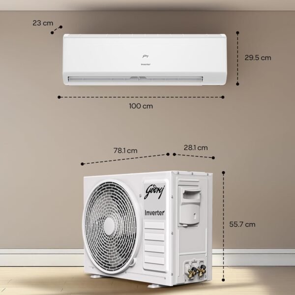 Godrej 1.5 Ton 5 Star, 5 Years Comprehensive Warranty, AI powered, 5-In-1 Convertible Cooling Inverter Split AC (Copper, 2025 Model, SIC 18ITC5-WZR/WZS/WYS Split 5S, White) - Image 2