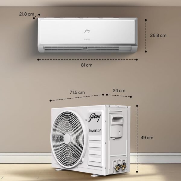 Godrej 1 Ton 3 Star, 5 Years Comprehensive Warranty, AI Powered, 5-In-1 Convertible Cooling, Inverter Split AC (Copper, 2025 Model, Heavy duty cooling at 52 °C, AC1T SIC 12PTC3 WYQ, White) - Image 2