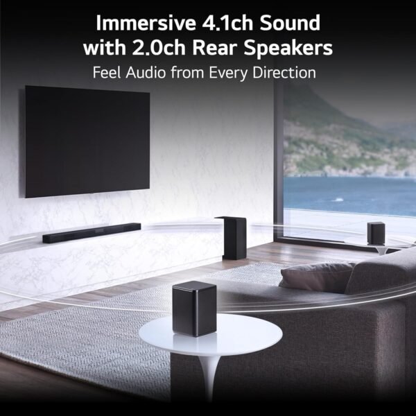 LG Sound Bar SNC4R, 4.1 Ch, 420W Soundbar with Wireless Subwoofer, Wireless Rear Speaker - Image 7