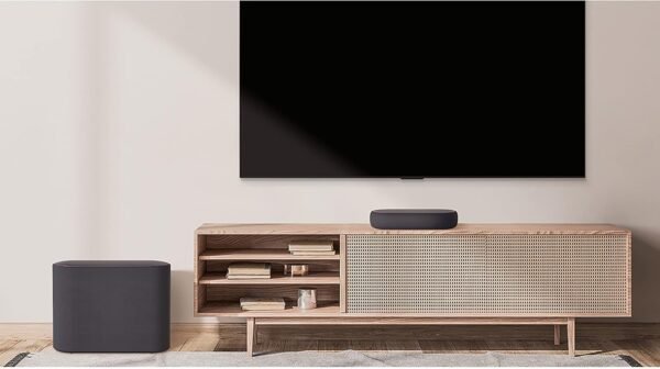 LG Éclair (QP5) 320W Powerful Sound, 3.1.2 Ch Smallest Dolby Atmos Soundbar, with Meridian, DTS: X, Low Vibration Subwoofer, Dolby Vision, HDMI in/Out, BT, USB, Optical, Sound bar App (Black) - Image 3